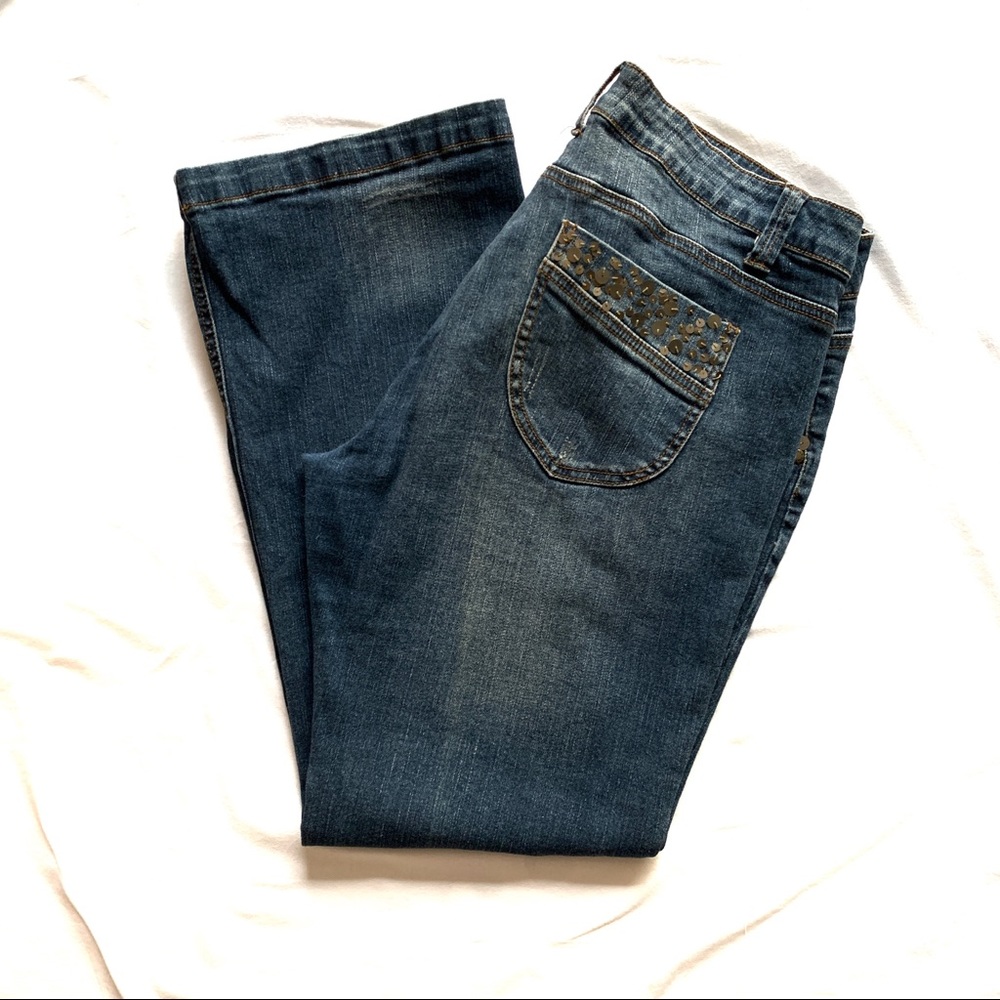 Vanilla Star Plus Size Sequin Pocket Straight Jean